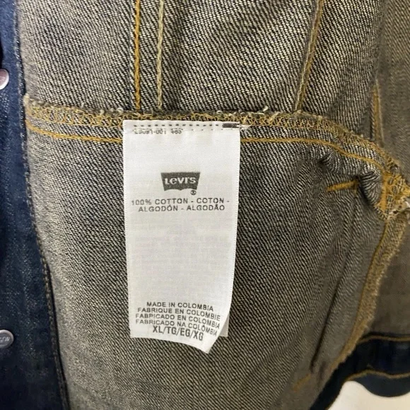 Levis Womens Denim Trucker Jacket Size XL Made In Colombia Classic Blue Jean - Picture 4 of 11